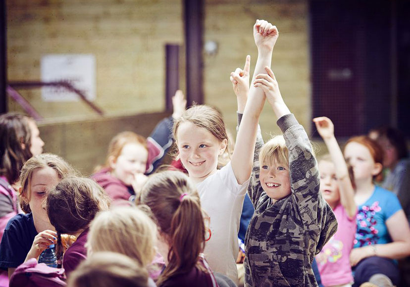 Young girls having fun at Athlone Equestrian Centre.