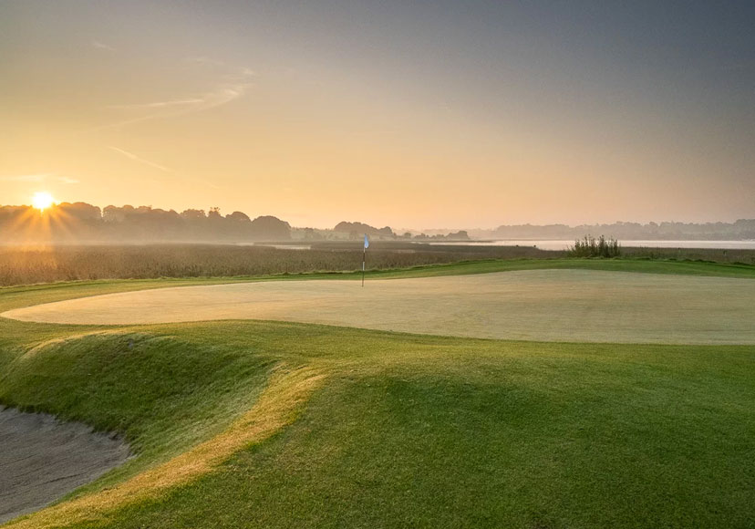 Green at dusk at Glasson Golf Club.