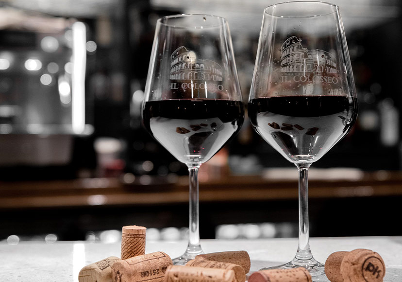 Red wine at Il Colosseo.